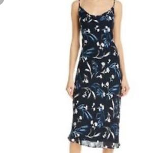 Joie silk blue and white floral printed dress